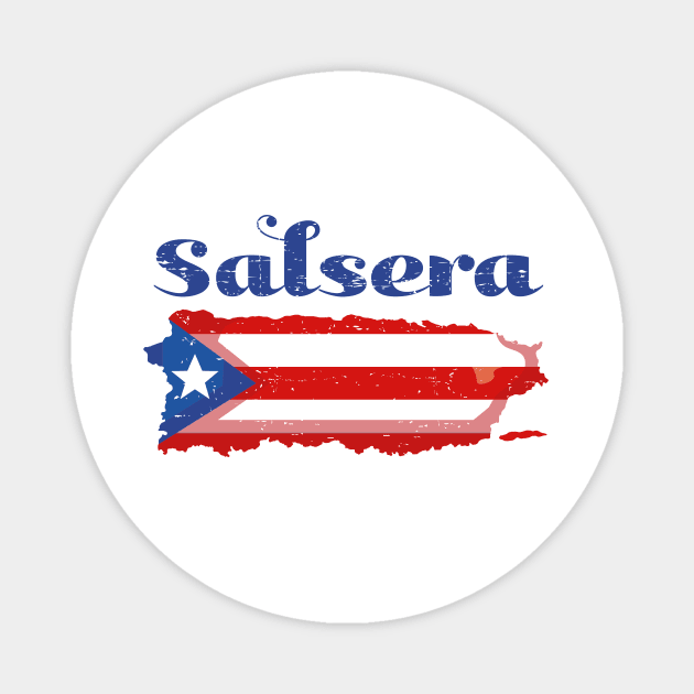 Salsera - Boricua - Bandera de Puerto Rico - blue design Magnet by verde